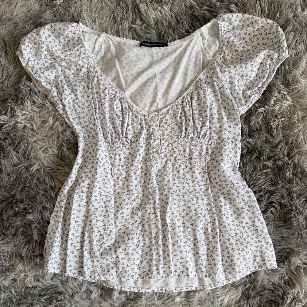 Brandy Melville Floral Blair short sleeve top